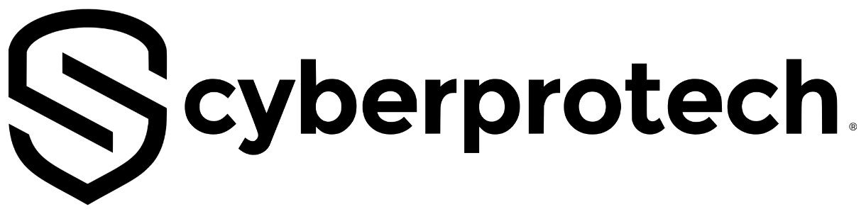 Logótipo horizontal Cyberprotech · Preto · fundo branco